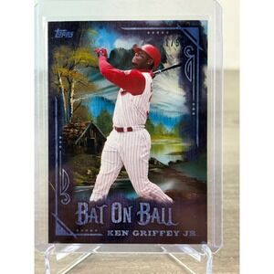 Ken Griffey Jr Bat on Ball‎ 2025 Topps Bob Ross Autograph Baseball Card 1/50